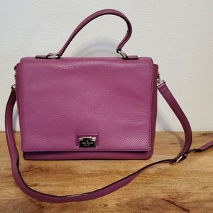 KATE SPADE PLUM Magnolia Park Laurel Leather & Suede Convertible Crossbody